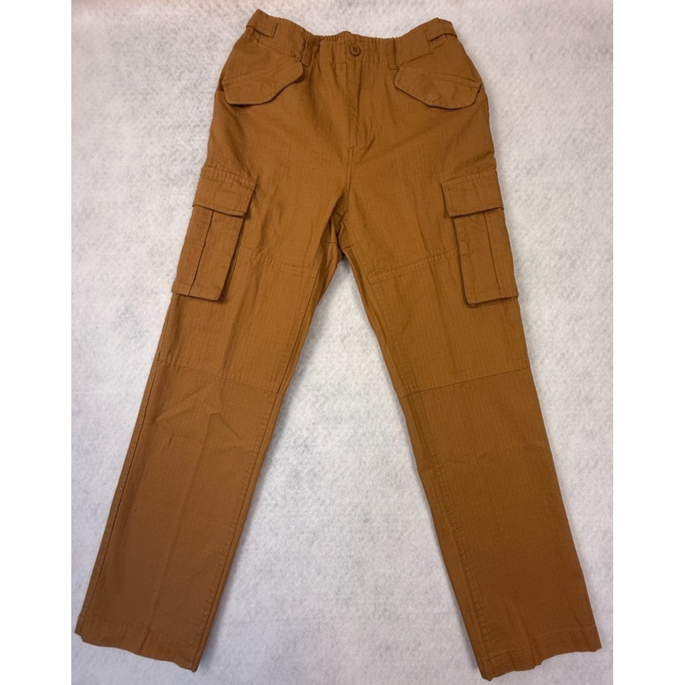 LCKR Cargo Pants Boys Medium 10-12 Tan Brown Utility Ripstop Straight Leg NWT